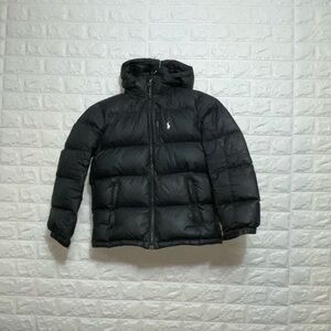 Polo Ralph Lauren Performance Down Puffer Jacket Black Youth L 14-16 Hooded